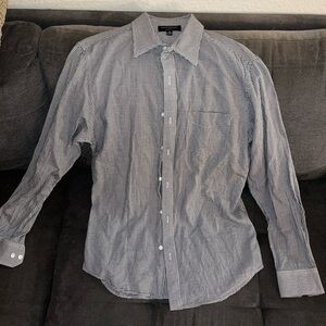 Banana Republic Men's Black and White Patterned Shirt